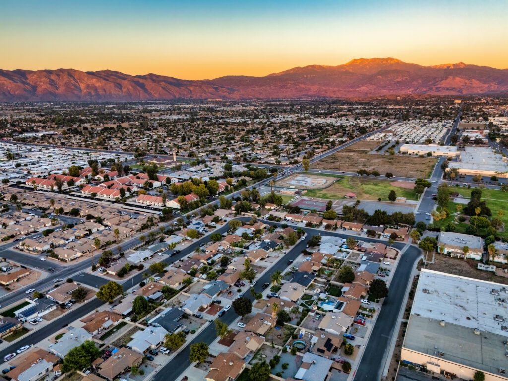 An aerial view of Hemet, California